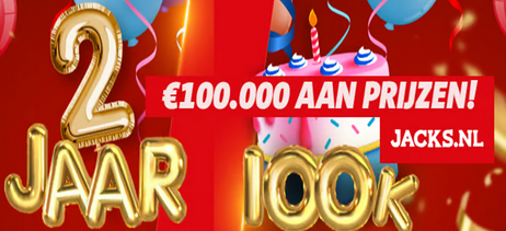 Jacks.nl viert 2de verjaardag: € 100.000 te winnen in november